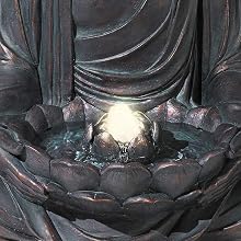 Meditating Buddha 24" High Bubbler Fountain with Light