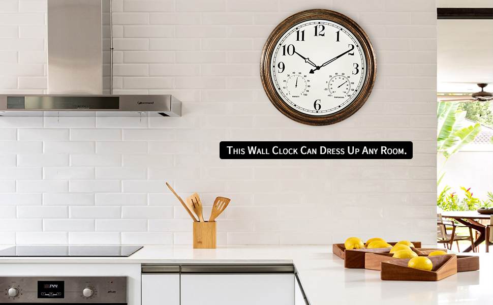 16 Inch Large Outdoor Wall Clock