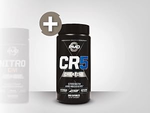 PMD Sports Nitro CM Nitric Oxide Booster with PMD Sports CR5 Advanced Creatine Capsules