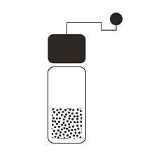 Illustration of a coffee grinder.
