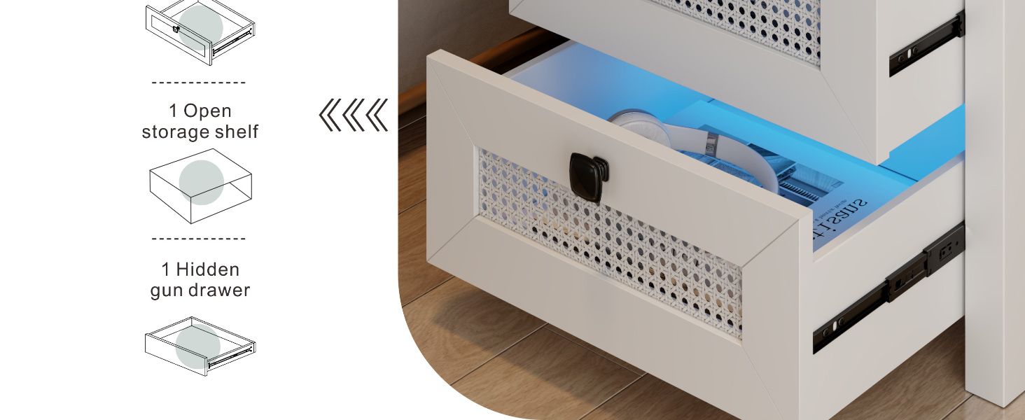 night stand with gun drawer for gun safe