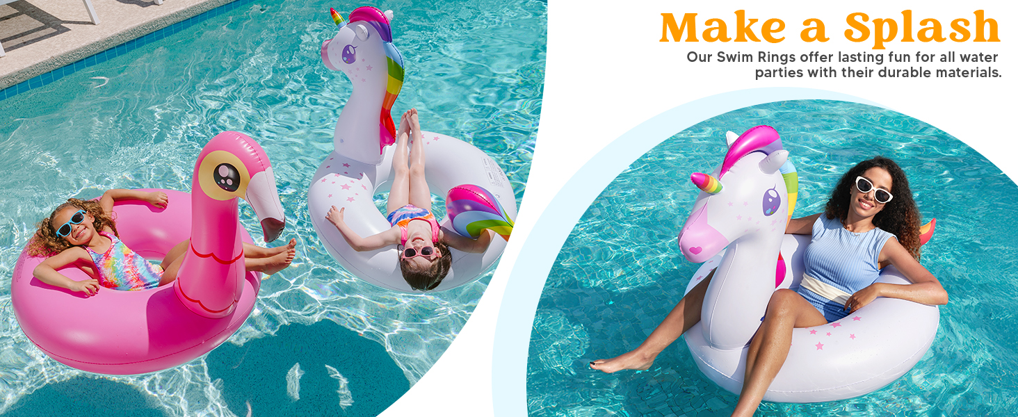 2 packs unicorn flamingo pool floats