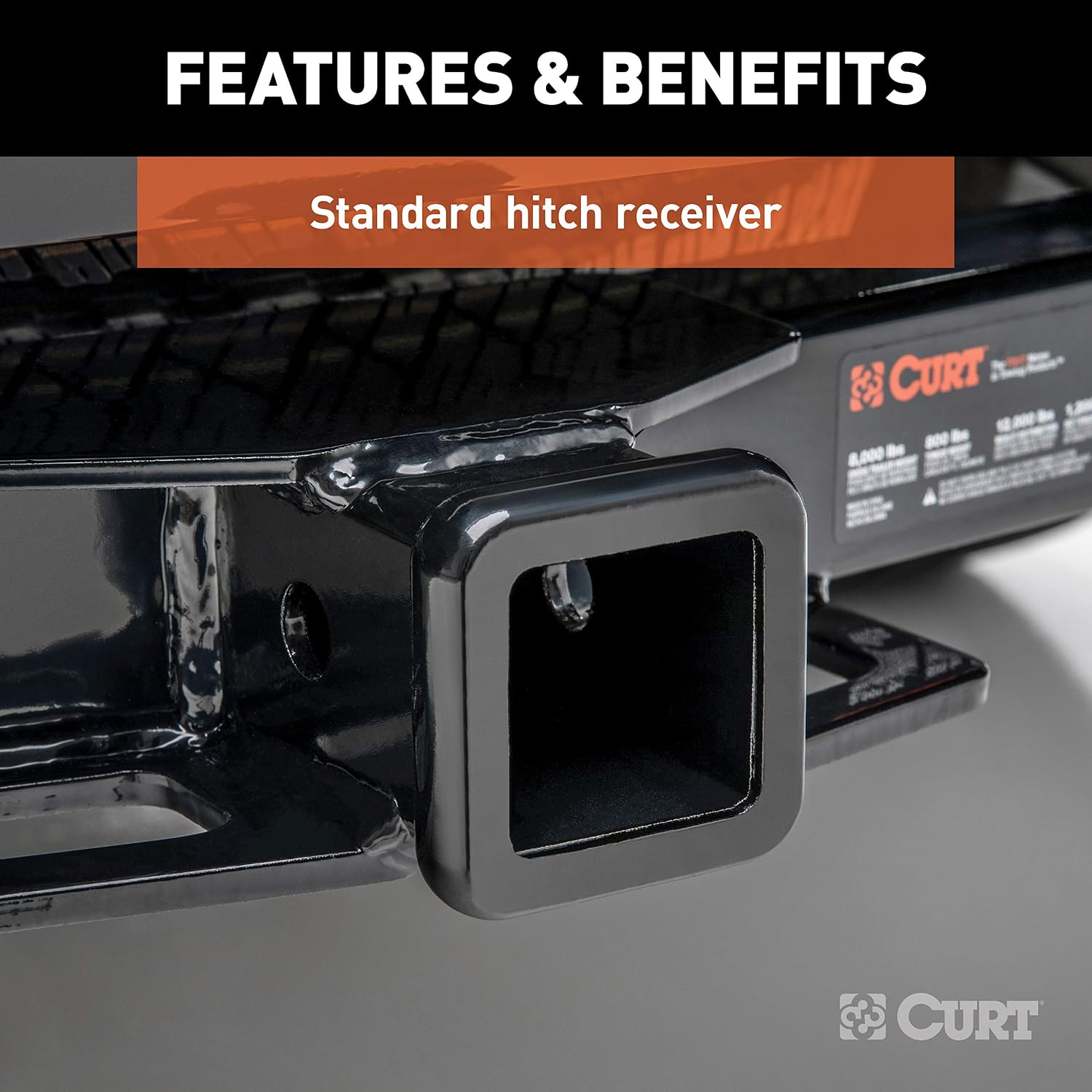 CURT Class 3 Trailer Hitch 2" Receiver with 4-Way Flat Output Custom Wiring Harness fits 2011-2019 Explorer | Resists Rust, Chipping