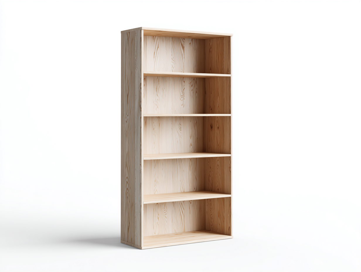 Bücherregal 80x35x190 cm - Holzoptik in Natur - offenes Standregal - moderner skandinavischer Stil-Zaviamohaus