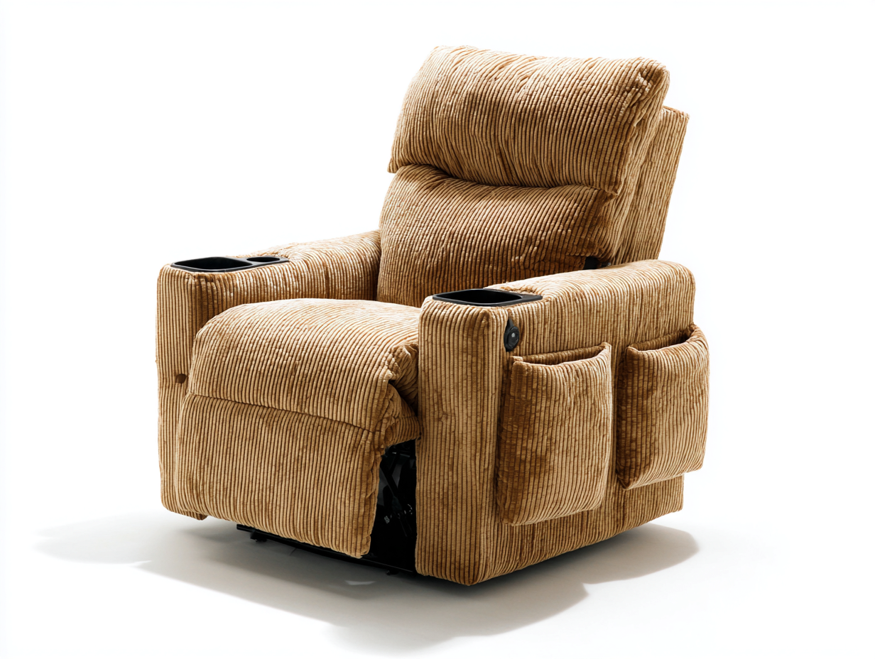 Liegesessel 95x92x105 cm - Cordstoff in Braun mit Relaxfunktion - für Wohnzimmer - moderner Stil-Zaviamohaus
