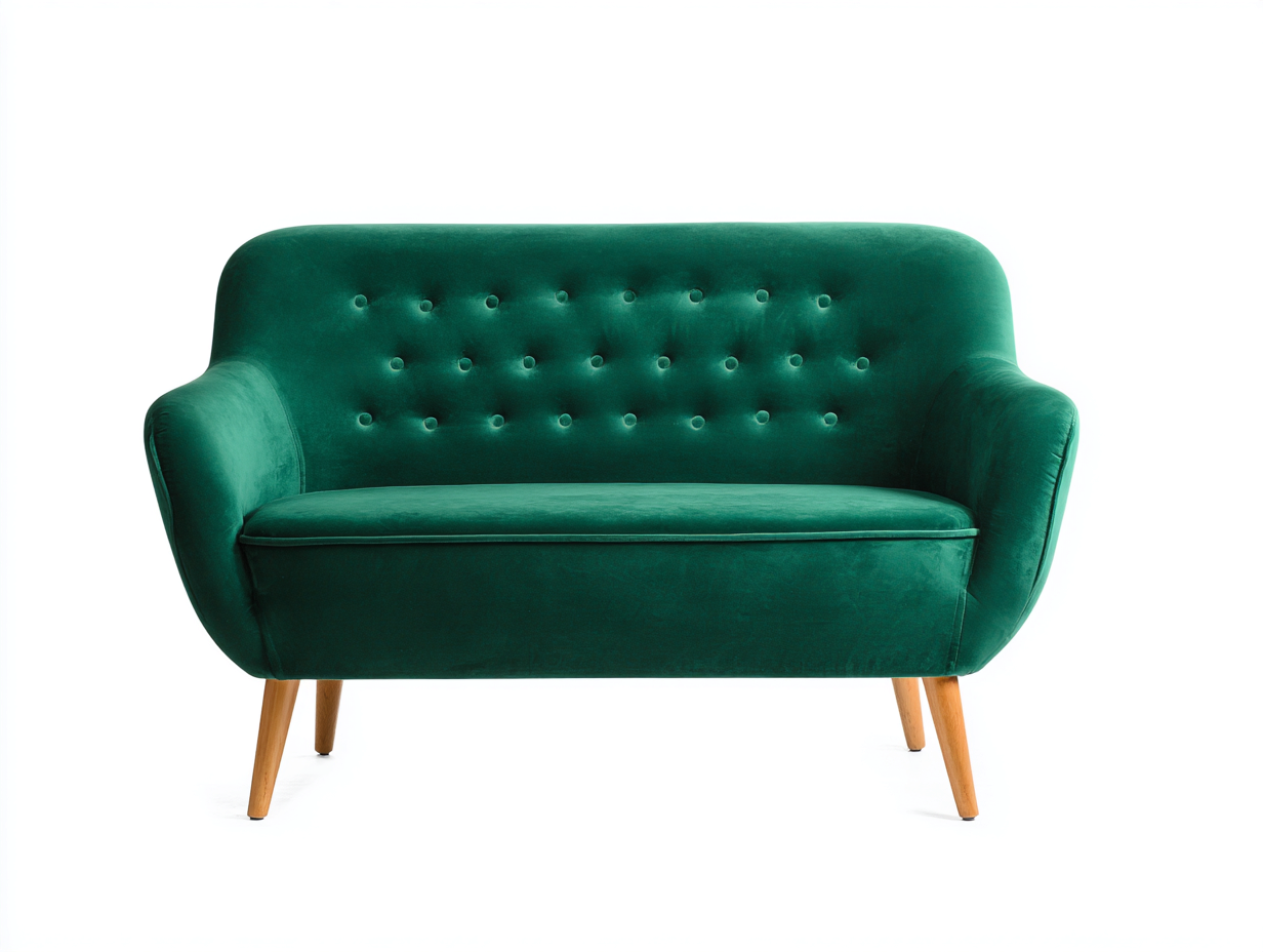 Gerades Sofa Samt Stoff 150x85x75 cm - Grün - Modernes Design-Zaviamohaus