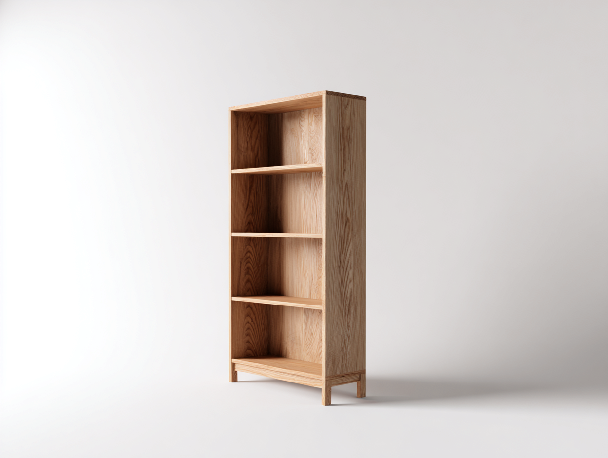 Bücherregal 60x35x180 cm - Holzoptik in Natur - offenes Standregal - moderner skandinavischer Stil-Zaviamohaus