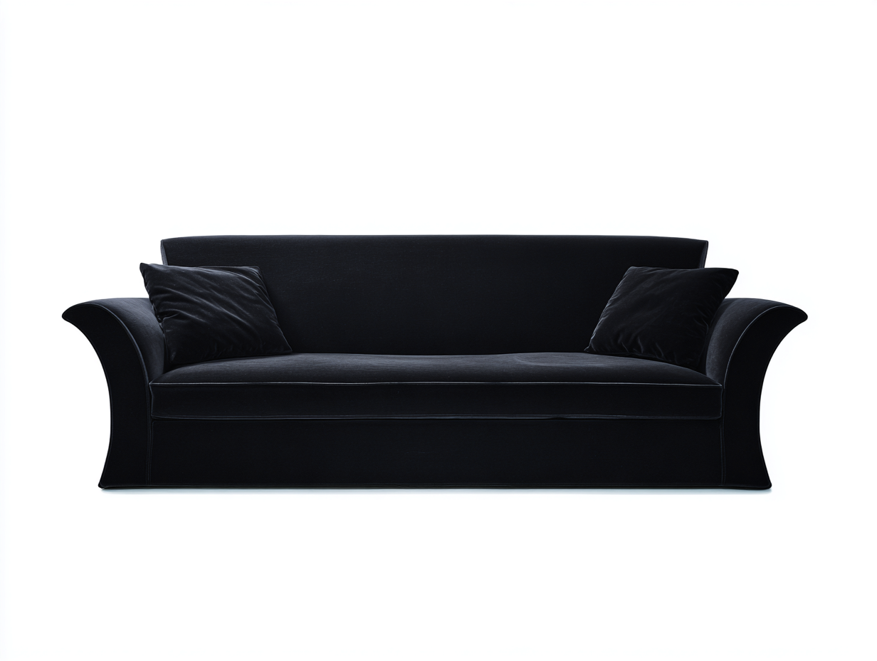 Gerades Sofa Stoff 220x92x84 cm Schwarz Elegant-Zaviamohaus