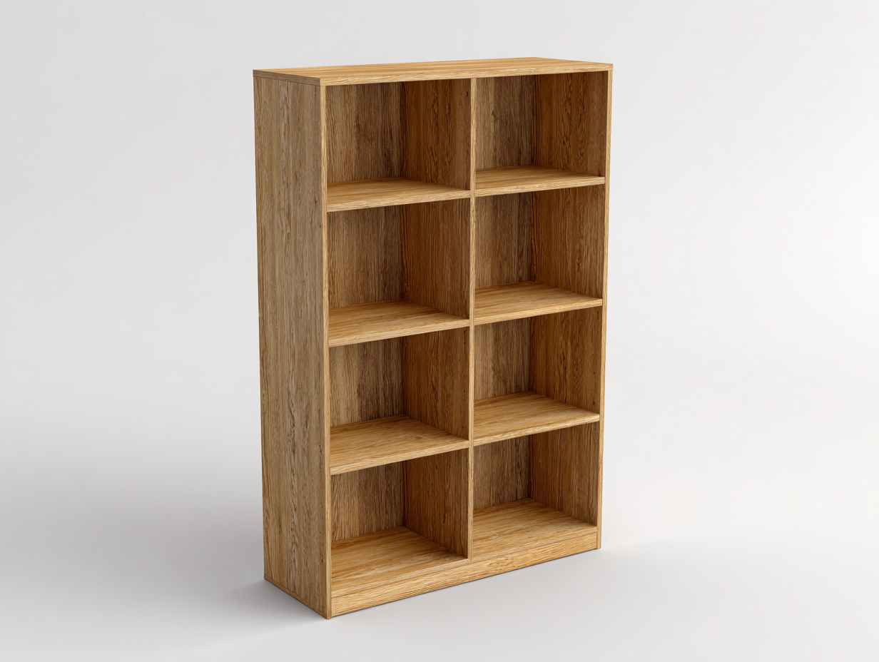 Bücherregal Holzwerkstoff 80x30x150 cm - Natur - offenes Standregal mit Fächeraufteilung-Zaviamohaus