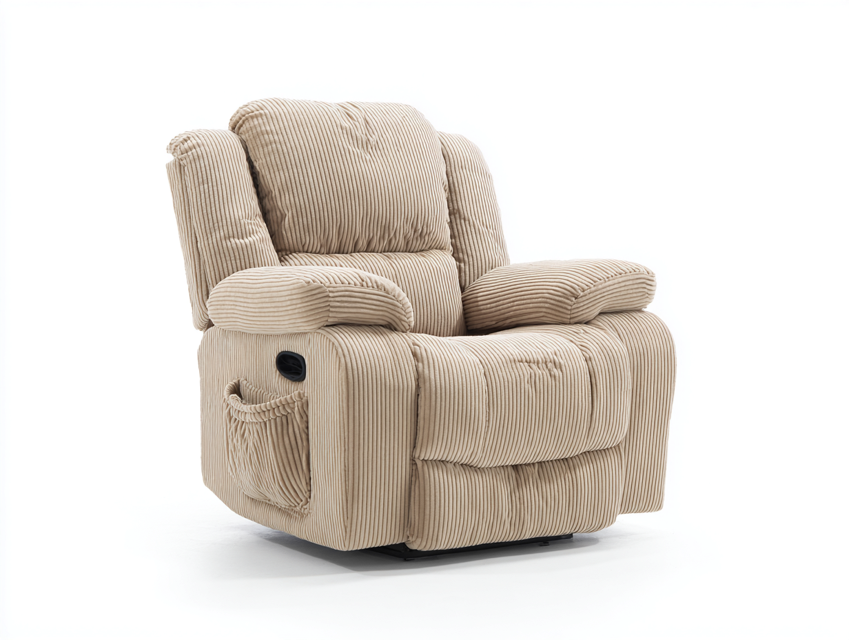 Liegesessel 92x90x104 cm - Cordstoff in Beige mit Relaxfunktion - für Wohnzimmer - moderner Stil-Zaviamohaus