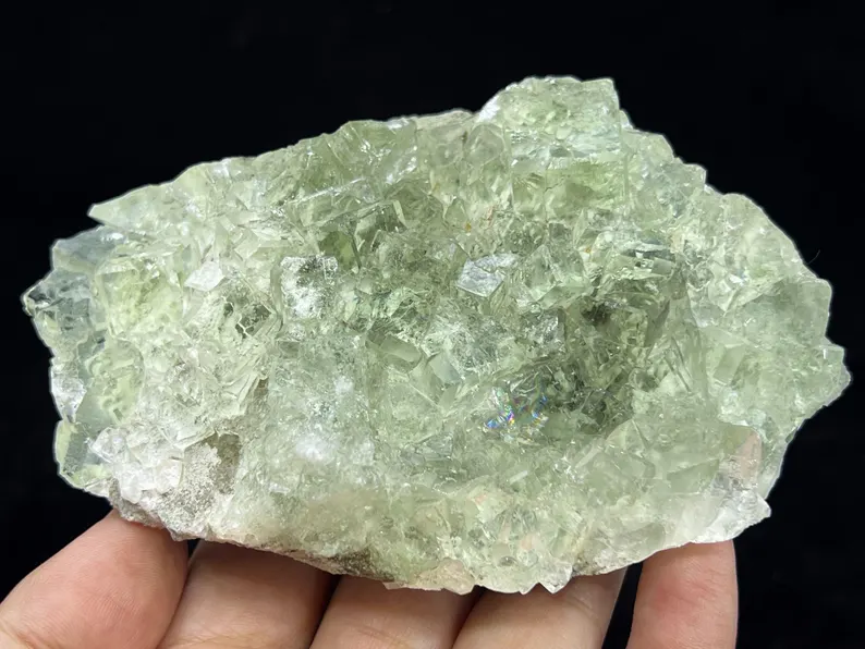 Extreme Clear Glassy PHANTOM Green Cubic Fluorite with BEVEL EDGE, 112mm 386g, CM2322587