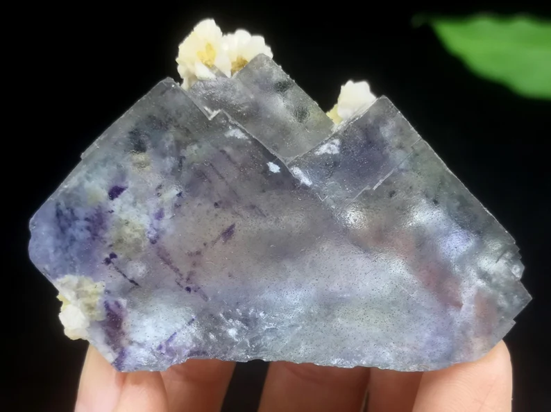 59mm 78g Phantom Stepped Cubic BIG Fluorite crystal with Siderite, Natural Mineral Specimen from Yaogangxian Hunan China, CM990306