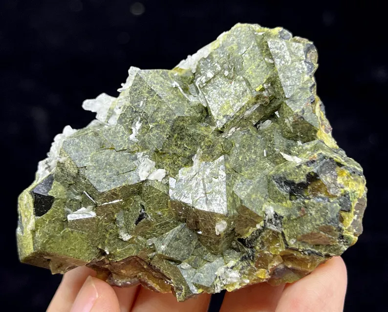 Drusy Quartz on Two generations Andradite Garnet from Inner Mongolia China, 122g 72mm, B5283