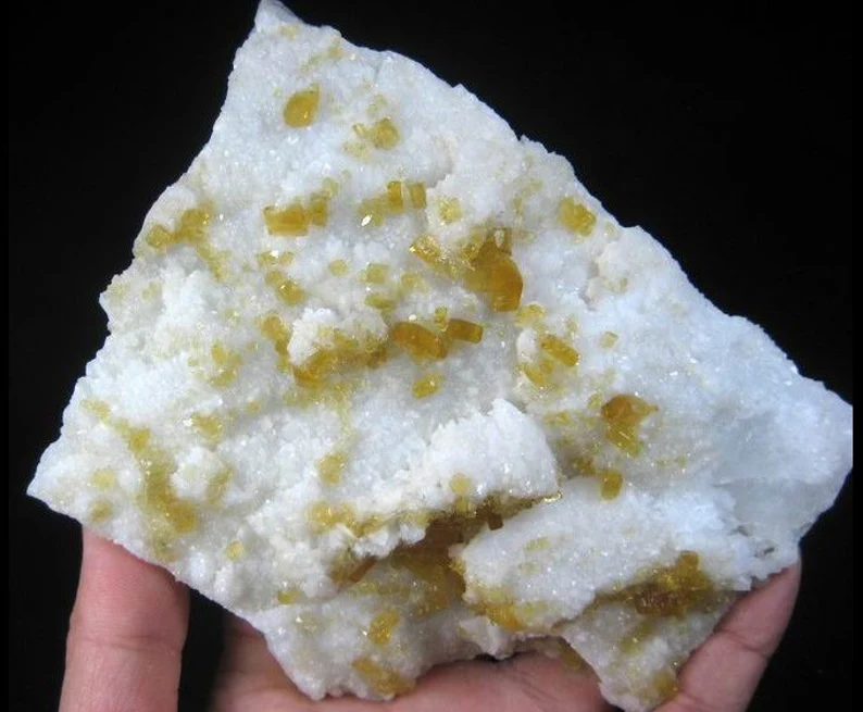 Golden Barite on Quartz, Mineral Specimen, 480g 135mm, CM470467