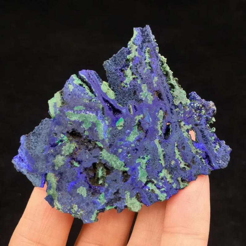 64mm 43g BOTH SIDES BEAUTIFUL Blue Azurite with Green Malachite, Natural Mineral Slice from China, cm2360574