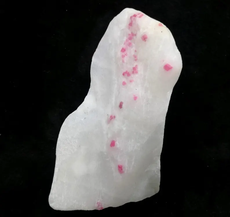 139g 92mm FLUORESCENT Spinel crystals on white marble, Natural mineral specimen CM2361735