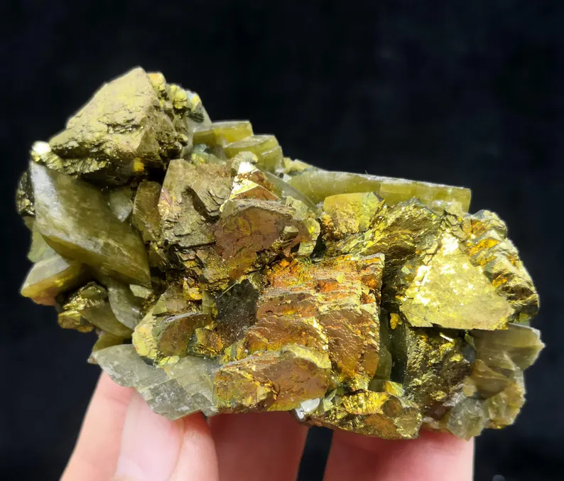 Golden Chalcopyrite on Siderite, 72mm 137g, CM500730