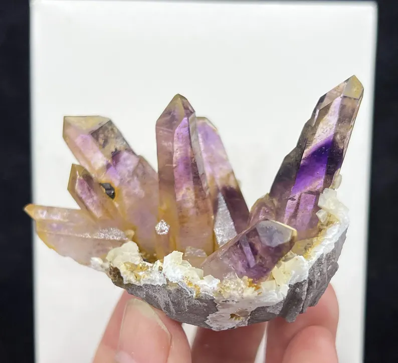 Phantom Amethyst with Dolomite from Namibia, 57mm 61g, Natural Mineral Specimen