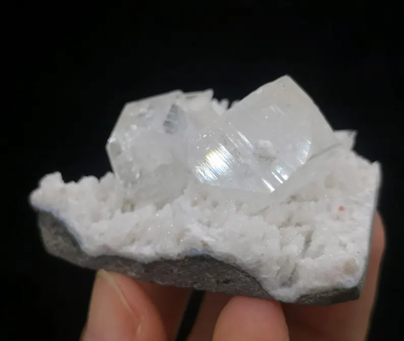 55mm 48g Shiny Apophyllite with Stilbite, Natural Mineral Specimen mined from India, cm2311316