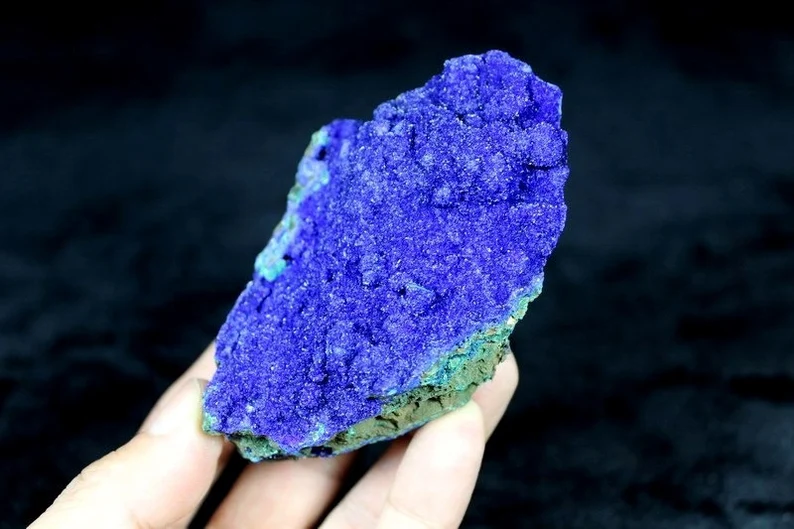 Blue Azurite on Green Malachite, 90mm 255g, Natural mineral specimen from China, CMM632119