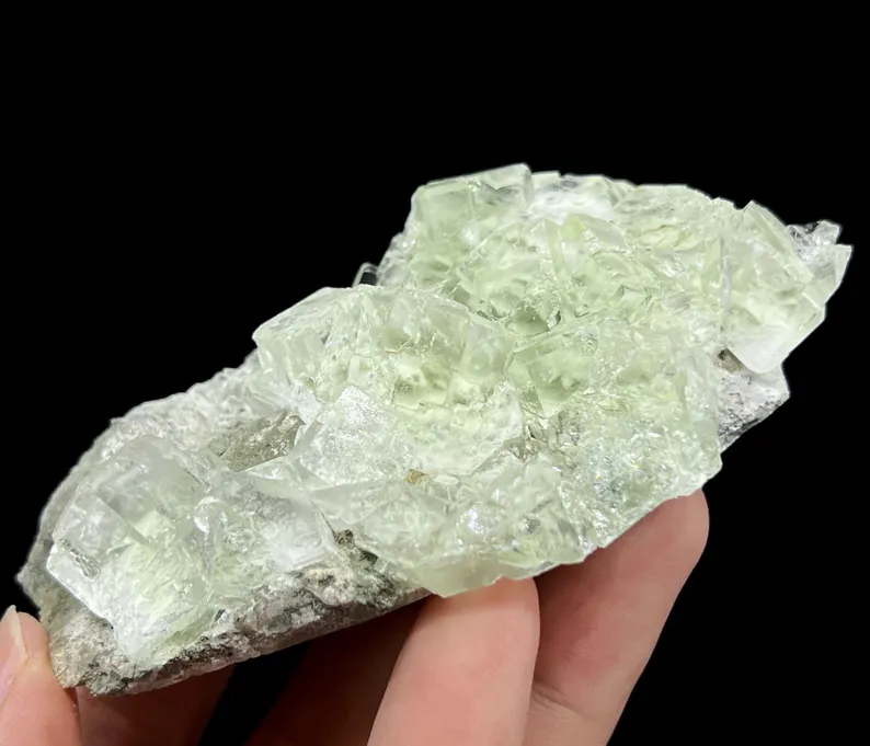 Extreme Clear Glassy PHANTOM Green Cubic Fluorite with BEVEL EDGE, 86mm 114g, CM2332588