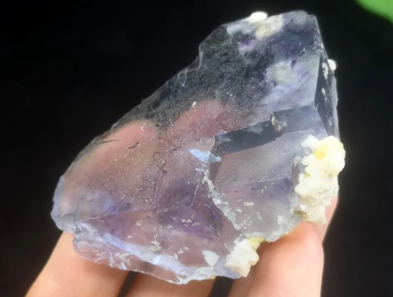 59mm 78g Phantom Stepped Cubic BIG Fluorite crystal with Siderite, Natural Mineral Specimen from Yaogangxian Hunan China, CM990306