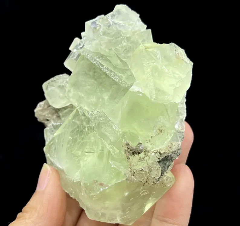 Extreme Clear Glassy PHANTOM Green Cubic Fluorite with BEVEL EDGE, 85mm 260g, CM2342589