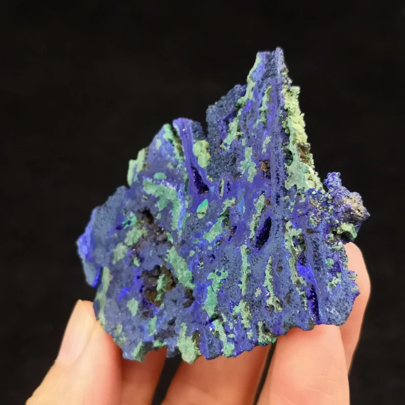 64mm 43g BOTH SIDES BEAUTIFUL Blue Azurite with Green Malachite, Natural Mineral Slice from China, cm2360574