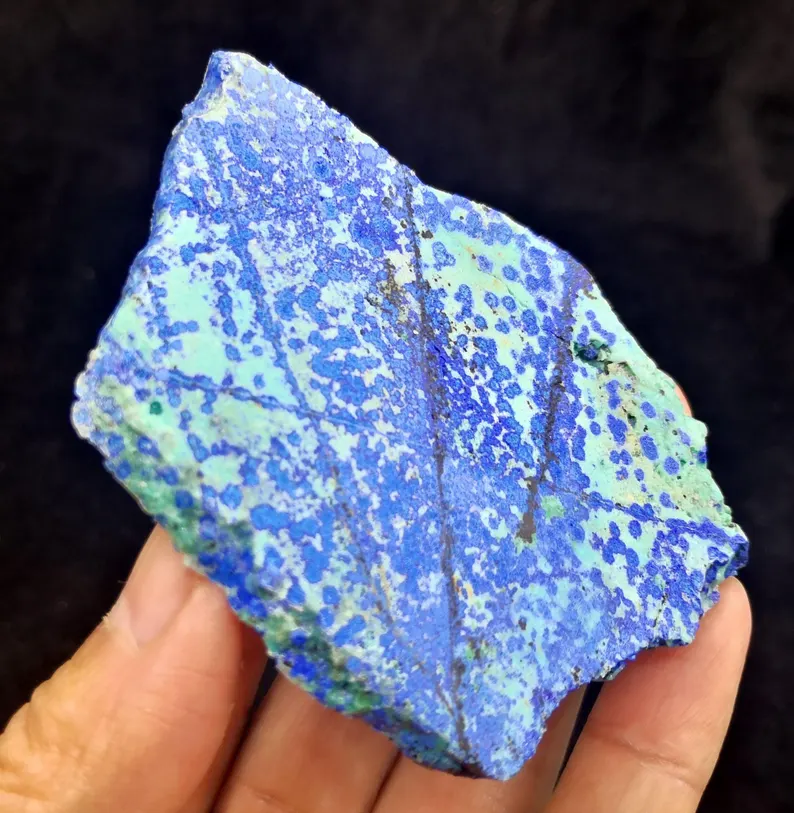 76mm 34g BOTH SIDES BEAUTIFUL Blue Azurite with Green Malachite slice, Natural Mineral Slice from China, cm2391576