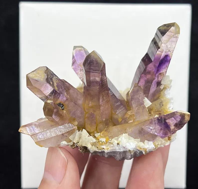 Phantom Amethyst with Dolomite from Namibia, 57mm 61g, Natural Mineral Specimen