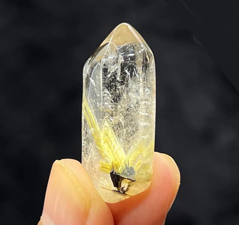 32mm 8g Polished Quartz with Golden Rutile Inclusion
