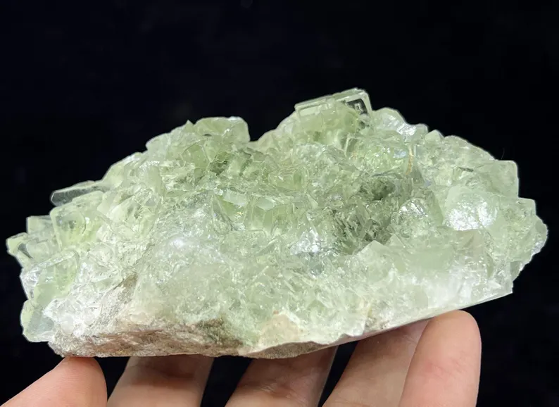 Extreme Clear Glassy PHANTOM Green Cubic Fluorite with BEVEL EDGE, 112mm 386g, CM2322587