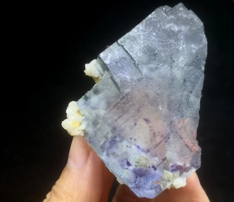59mm 78g Phantom Stepped Cubic BIG Fluorite crystal with Siderite, Natural Mineral Specimen from Yaogangxian Hunan China, CM990306