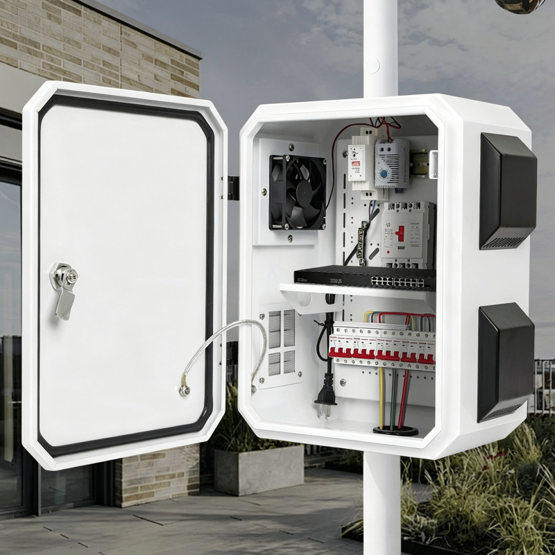 Outdoor Electrical Box with Thermostat and Fan, Cold-Rolled Steel Plate, Aluminum Alloy Back Beam, CG Series