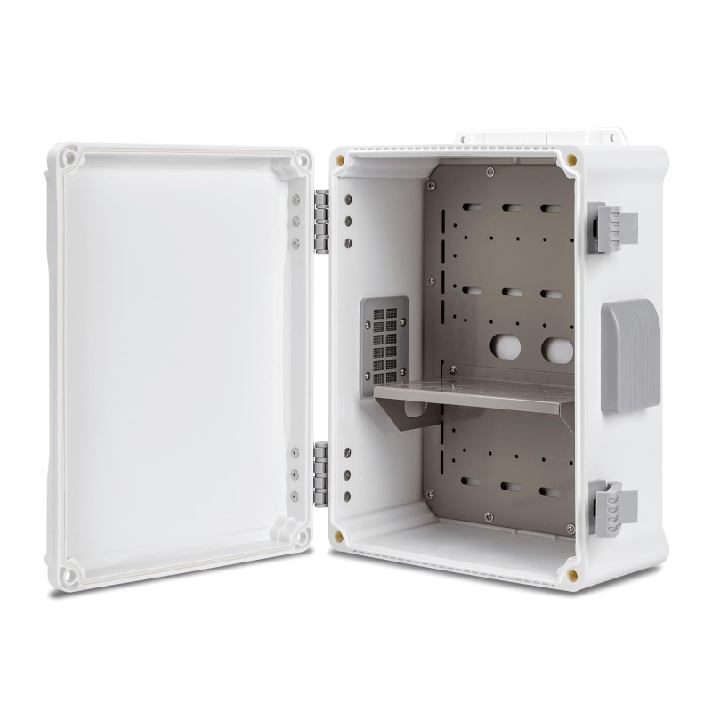  Outdoor Electrical Box , ABS Water Resistant Enclosure with Internal Mounting Panel & Hinged Cover, F Series