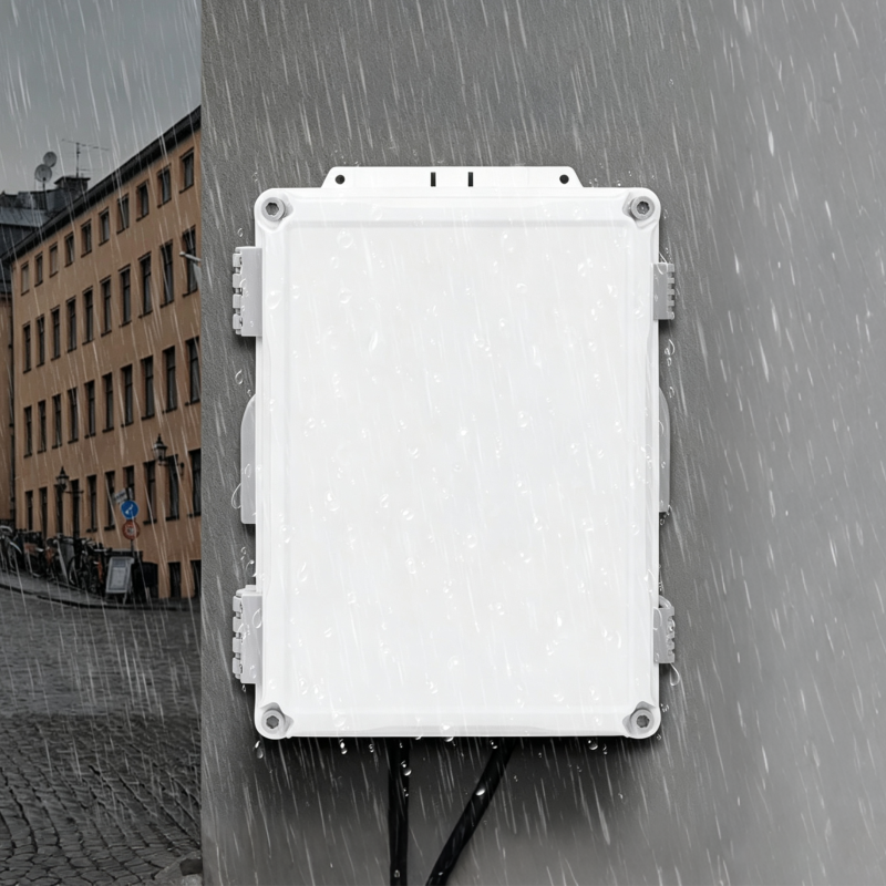  Outdoor Electrical Box , ABS Water Resistant Enclosure with Internal Mounting Panel & Hinged Cover, F Series