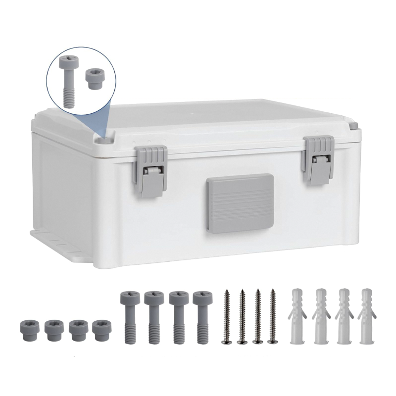  Outdoor Electrical Box , ABS Water Resistant Enclosure with Internal Mounting Panel & Hinged Cover, F Series