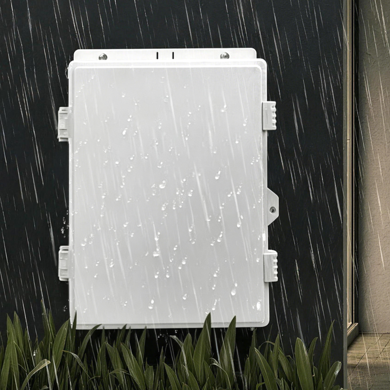 Outdoor Electrical Junction Box, ABS Water Resistant Enclosure with Internal Mounting Panel & Hinged Cover, H Series