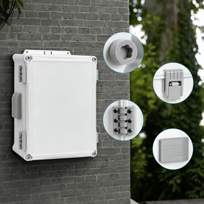  Outdoor Electrical Box , ABS Water Resistant Enclosure with Internal Mounting Panel & Hinged Cover, F Series