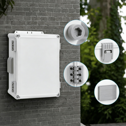  Outdoor Electrical Box , ABS Water Resistant Enclosure with Internal Mounting Panel & Hinged Cover, F Series
