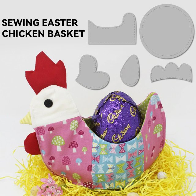 6Pcs Easter Chicken Basket Pattern Template —With Tutorial