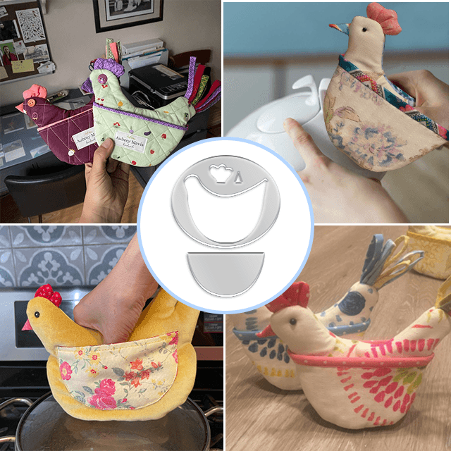 Cute Chicken Pot Holder Template Set -With Instruction