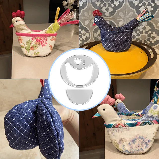 Cute Chicken Pot Holder Template Set -With Instruction