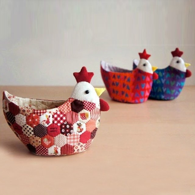 6Pcs Easter Chicken Basket Pattern Template —With Tutorial