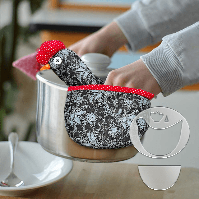 Cute Chicken Pot Holder Template Set -With Instruction