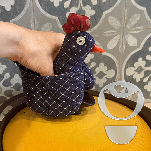 Cute Chicken Pot Holder Template Set -With Instruction