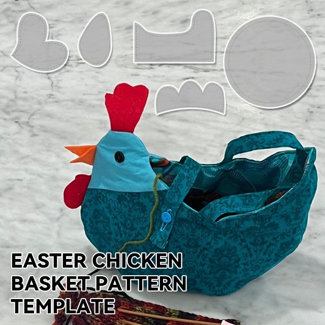 6Pcs Easter Chicken Basket Pattern Template —With Tutorial