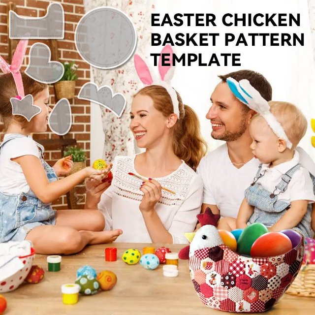 6Pcs Easter Chicken Basket Pattern Template —With Tutorial