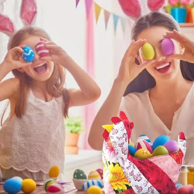 6Pcs Easter Chicken Basket Pattern Template —With Tutorial