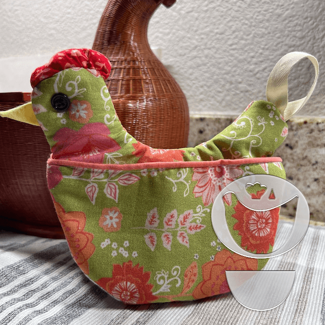 Cute Chicken Pot Holder Template Set -With Instruction
